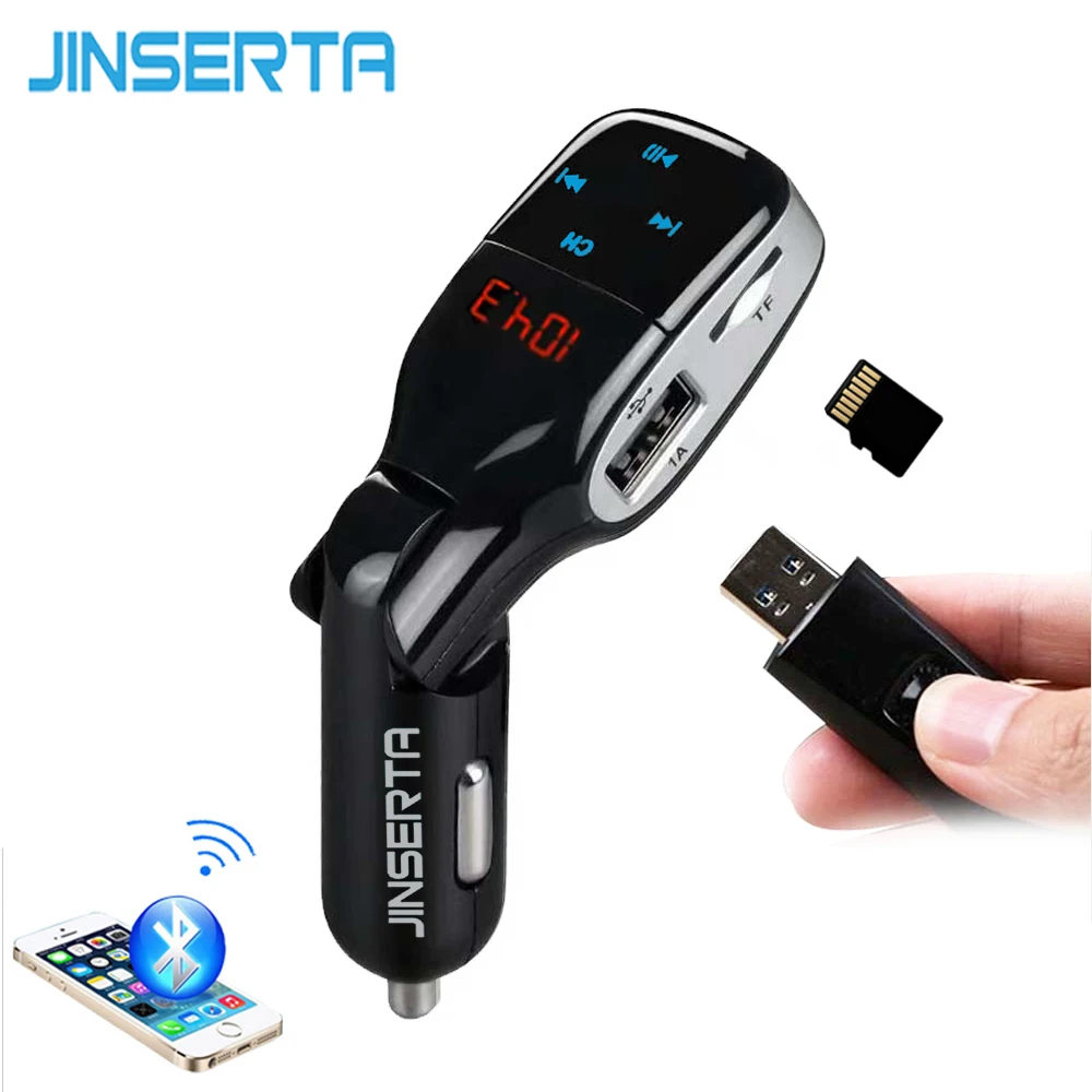 JINSERTA Bluetooth автомобильный набор свободные руки FM передатчик Беспроводной Аудио