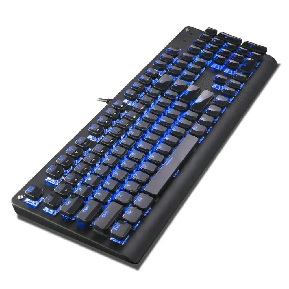 Механическая игровая клавиатура HUO JI K 600 проводная USB с синей светодиодный Ной