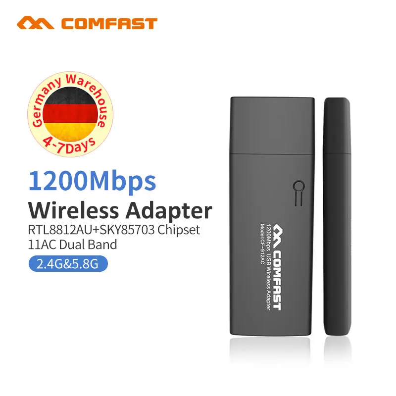 RTL8812AU USB3.0 Wi-Fi адаптер 1200Mbps Wi-fi Dongle 802.11AC Беспроводная сетевая карта LAN для ПК 5Ghz Wi Fi USB приемник для ноутбука.