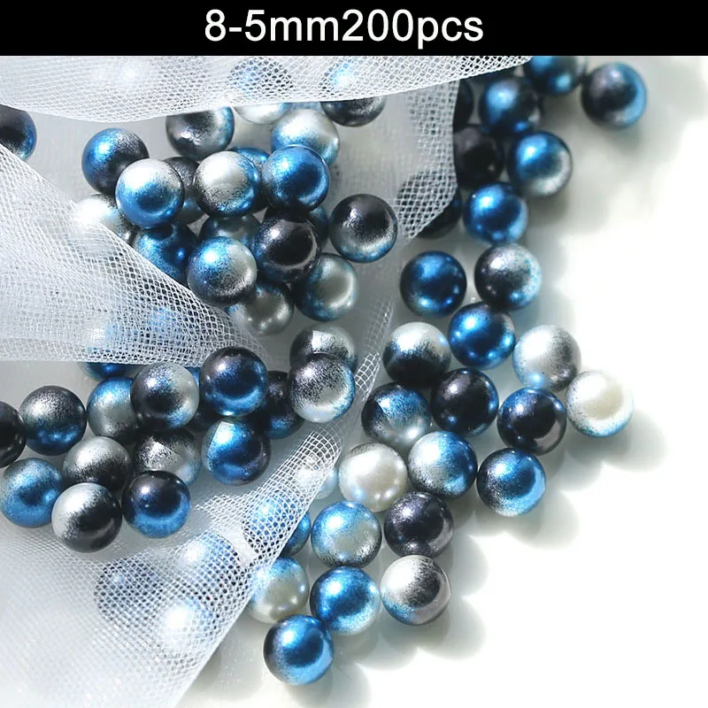 8-5mm 200pcs Смесь Радуга Цвет круглый искусственный жемчуг бусы без бусины с отверстиями Сделай Сам ремесла для Для женщин HG99 - Цвет: 8-5mm 200pcs