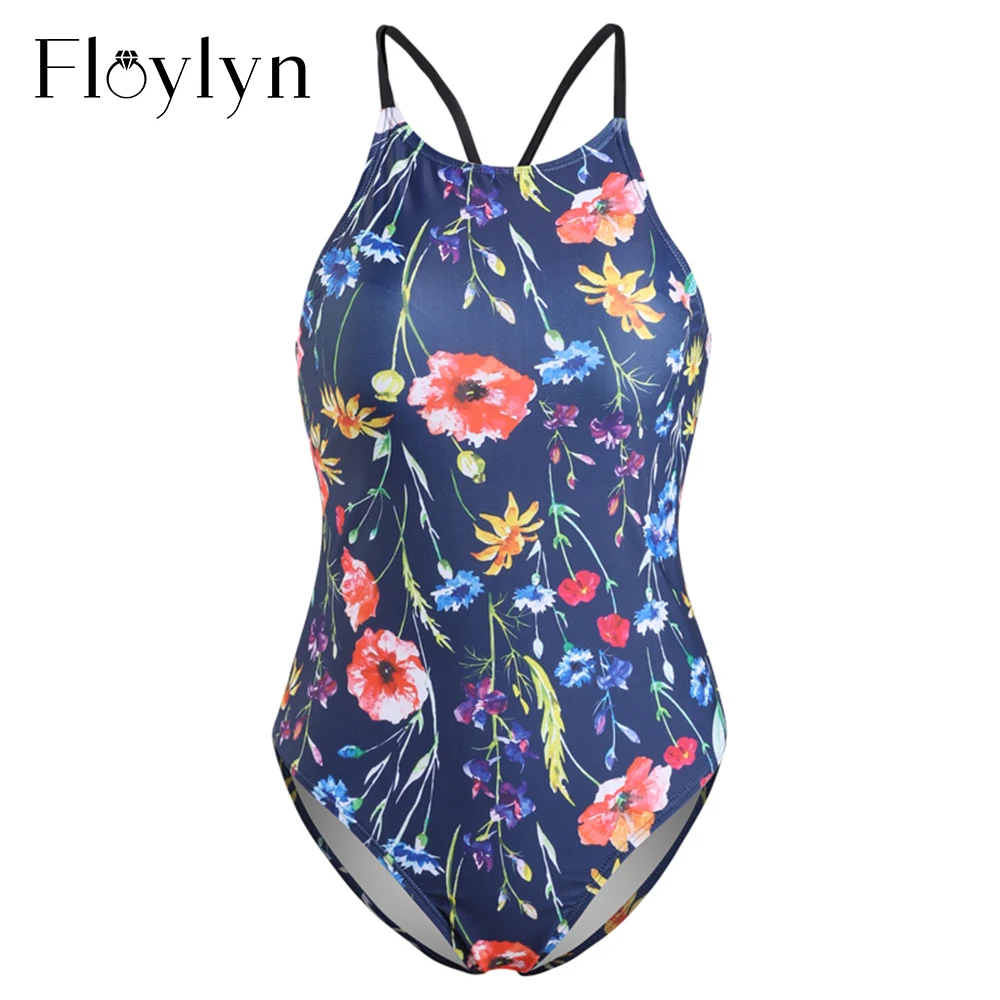 Floylyn цельный купальник женский цветочный сексуальный пуш ап Монокини с лямкой на