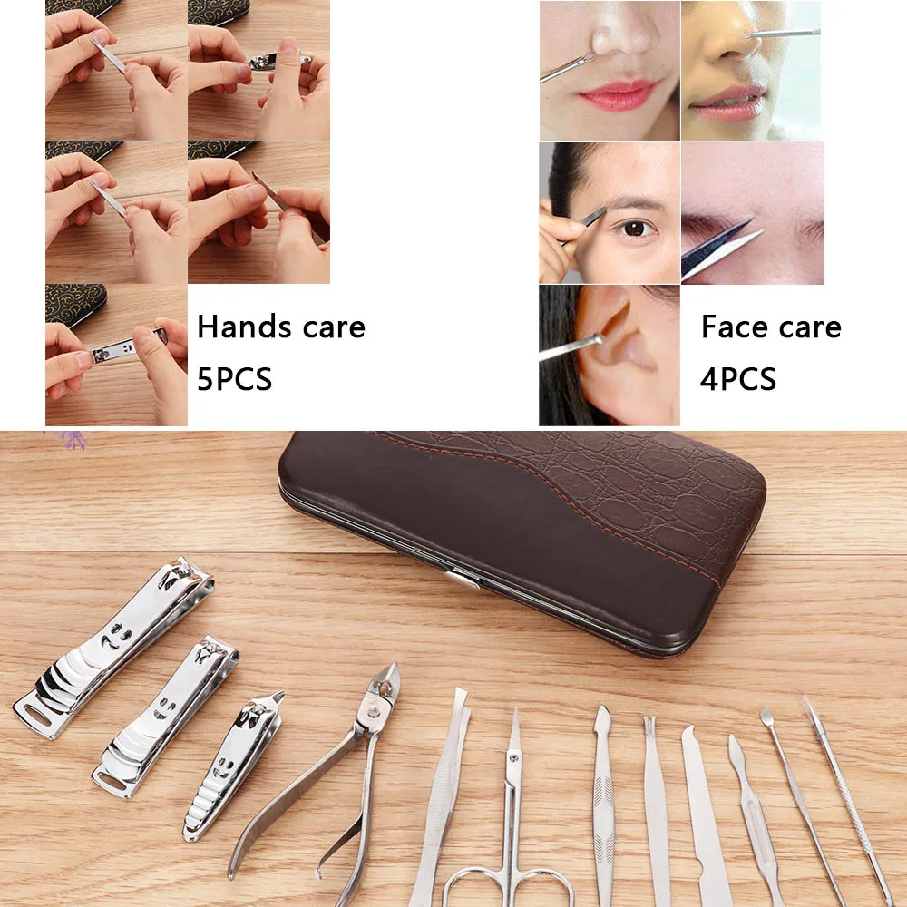 Набор для маникюра из нержавеющей стали мужчин и женщин 12 шт./компл. пинцет ногти