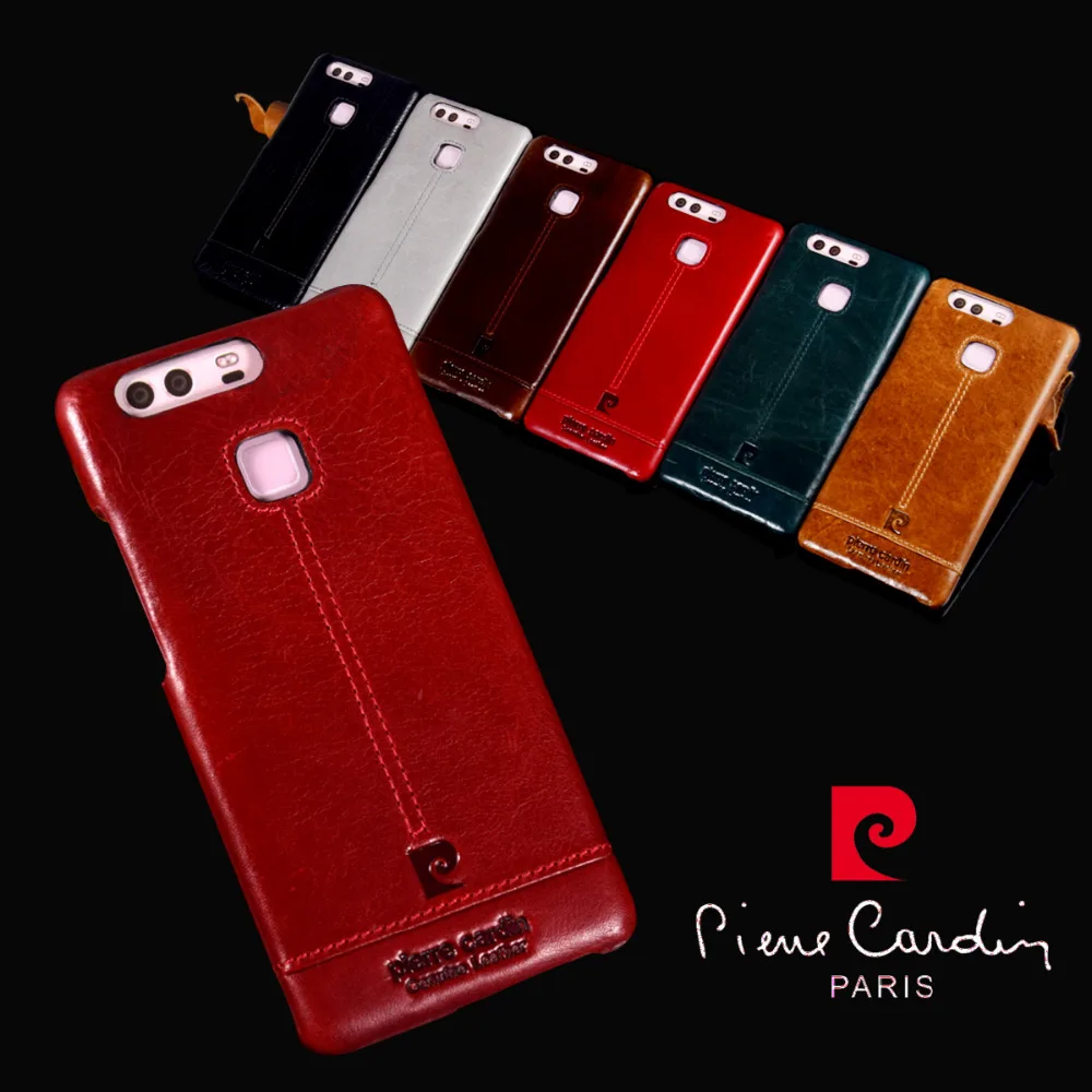 For Huawei P9 Plus Phone case Pierre Cardin Hot Sale Genuine Leather Vintage Slim PC Hard Back Cases Cover Free Shipping |