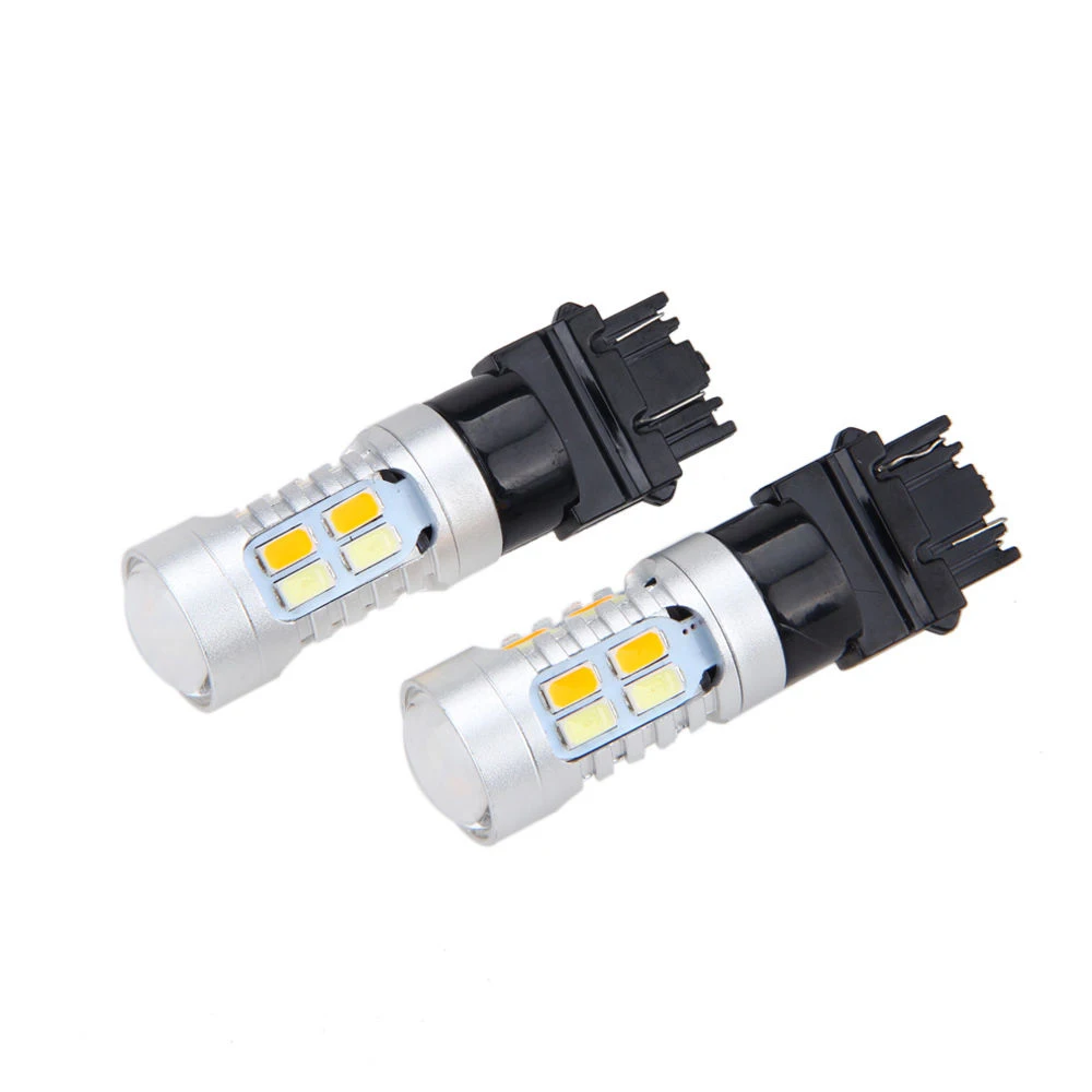 2 шт. Высокая мощность 3157 двухцветный переключатель 20 SMD 5730 светодиодные лампы
