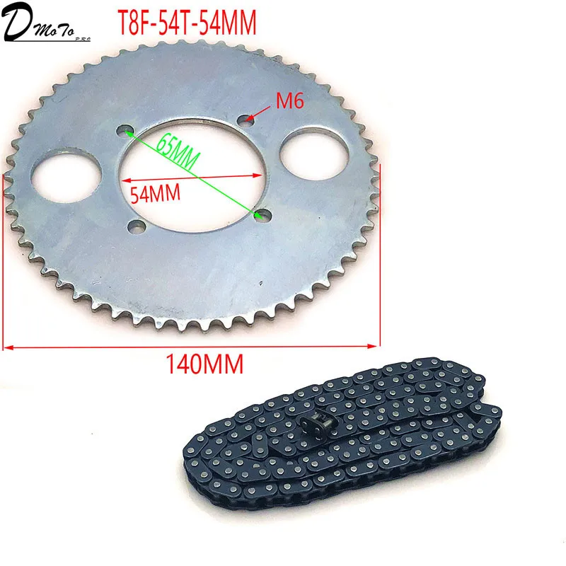 47cc 49cc T8F цепь 136 звенья и 38 54 74 зубья цепная пластина Звездочка для Мини Мото квадроцикл 2 тактный двигатель запчасти аксессуары