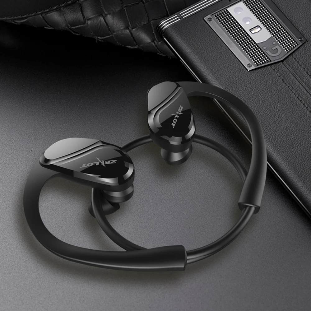 ZEALOT H6 беспроводные наушники IP67 водонепроницаемые спортивные Bluetooth Наушники Hi-Fi стерео гарнитура для бега с микрофоном Складная