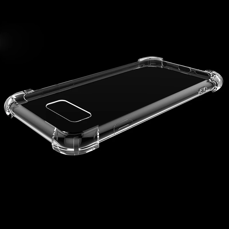 Роскошный противоударный бампер прозрачный силиконовый чехол для телефона samsung