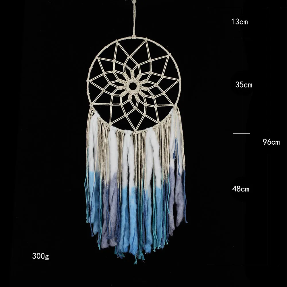 

Indian Dream Catcher Handmade Macrame Dyed Bohemia Handcraft Tassel Tapestry Fashion Unique Gifts Home Craft Decorations