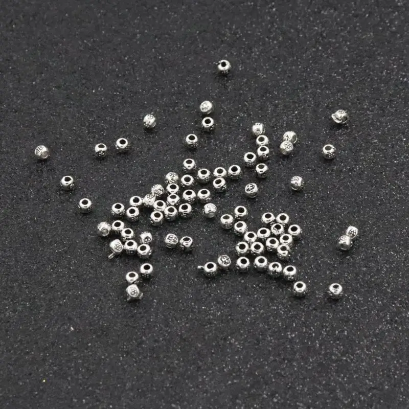 100Pcs Size 2.5mm Hole 1.5mm Antique Color Loose Spacers Metal Sead Beads For Jewelry Making Handmade Bracelet DIY Accessories | Украшения