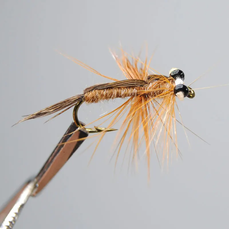 ICERIO 12 шт. #6 черная бусина глаз коричневая рыба и креветка для ловли морской мухи |