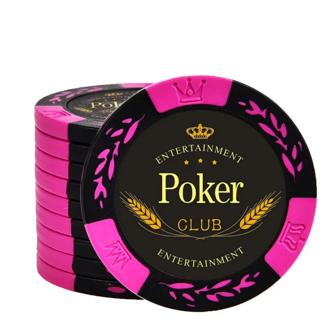 Rose Red 10 шт./лот Премиум глиняные фишки 14 г без значения PokerClub узор Высокое качество Texas Hold'em покер азартные игры чип казино - Цвет: Rose Red
