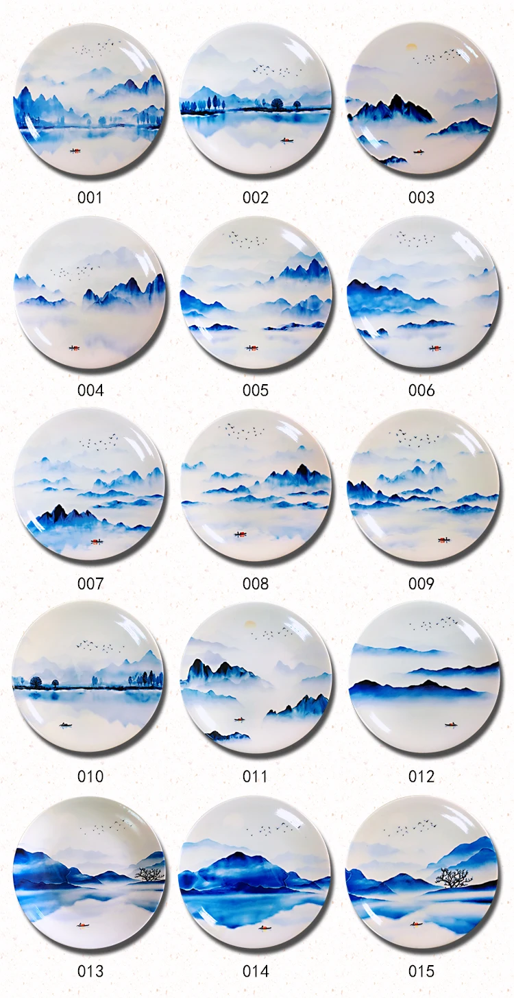 Китайский Синий и белый фарфор классический пейзаж керамическая подвесная