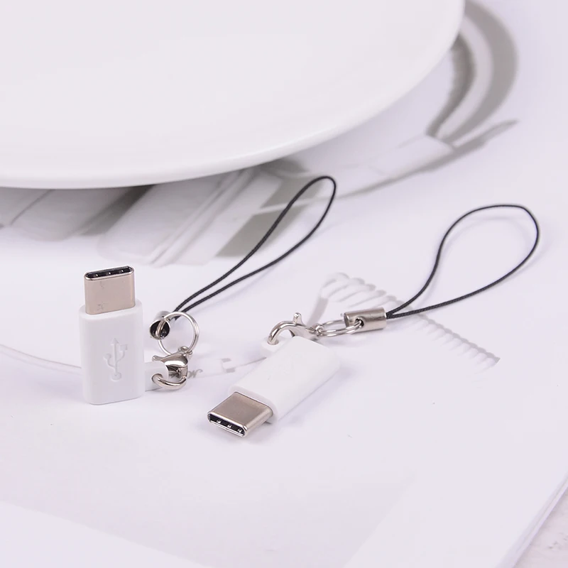 Белый 2 шт. Micro USB Женский к type C 3,1 штепсельный кабельный переходник зарядка и синхронизация данных USB конвертер для samsung S8/LG G5 G6 - Цвет: Белый