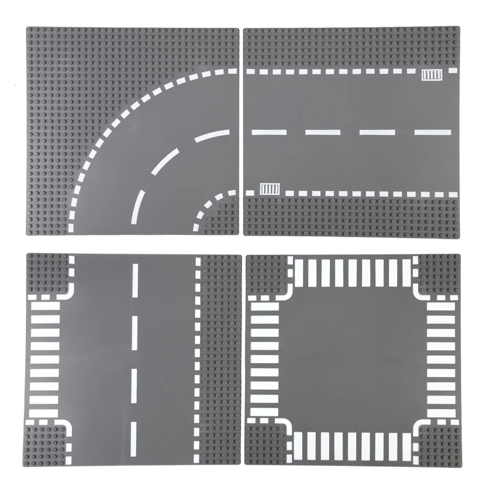 TUKATO Road Baseplate прямой Crossroad Street View дорожная Строительная пластина для строительных