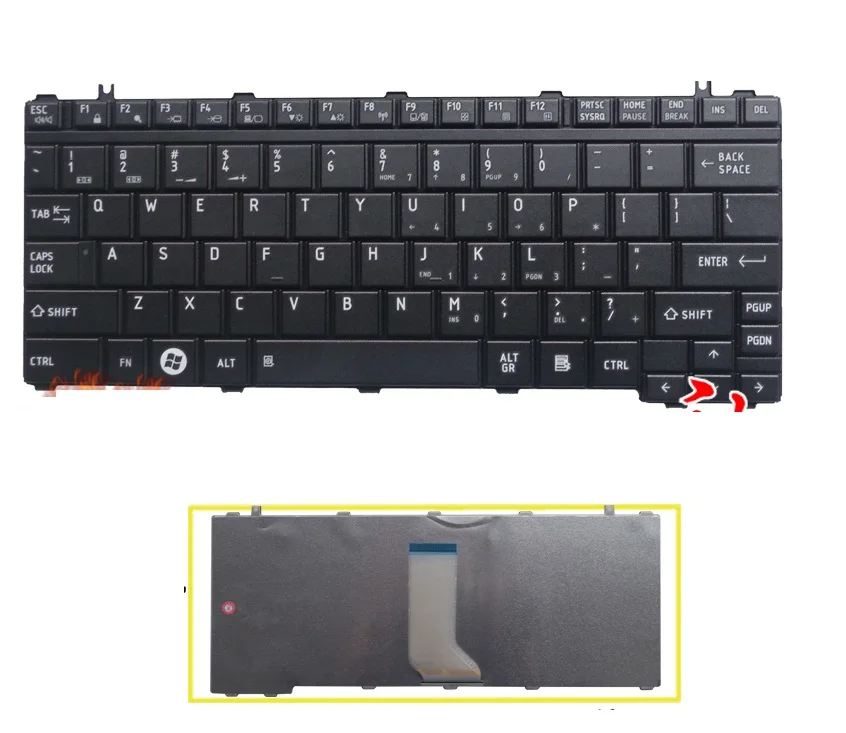 

Клавиатура для ноутбука Toshiba U400, U405, U405D, U500, Черная