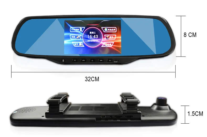 ГОРЯЧАЯ 5.0 &quotСенсорный Dual Cam Автомобилей ВИДЕОРЕГИСТРАТОРЫ с 1 ГБ RAM 8 ROM WiFi FM GPS