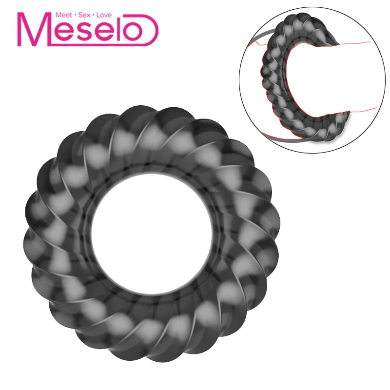 Meselo 3D спиральное кольцо для пениса секс игрушки мужчин время задержки эякуляции