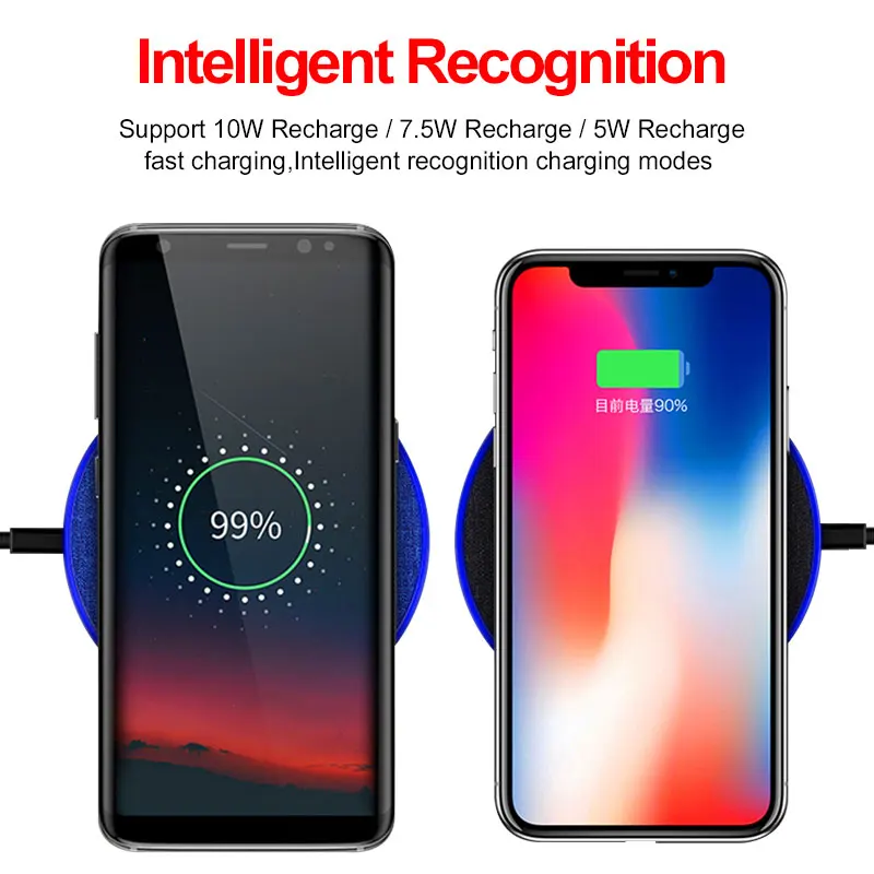 Беспроводное зарядное устройство Qi 10 Вт для iPhone 8 Plus X XS MAX беспроводное Samsung