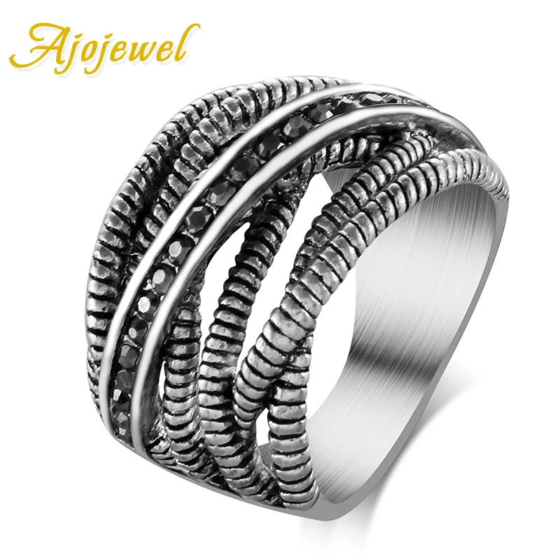 Женское Винтажное кольцо с фианитом в стиле ретро|rings brand women|ring womenrings women |