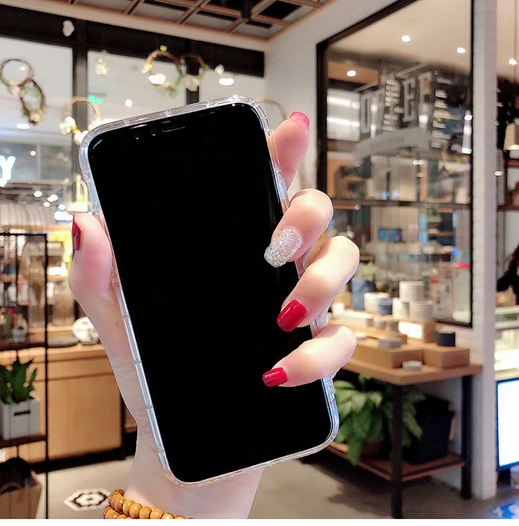 Чехол HereCase Bling Dynamic Liquid Quicksand для iPhone X 6/6S Plus силиконовый чехол 7 8 с розовой