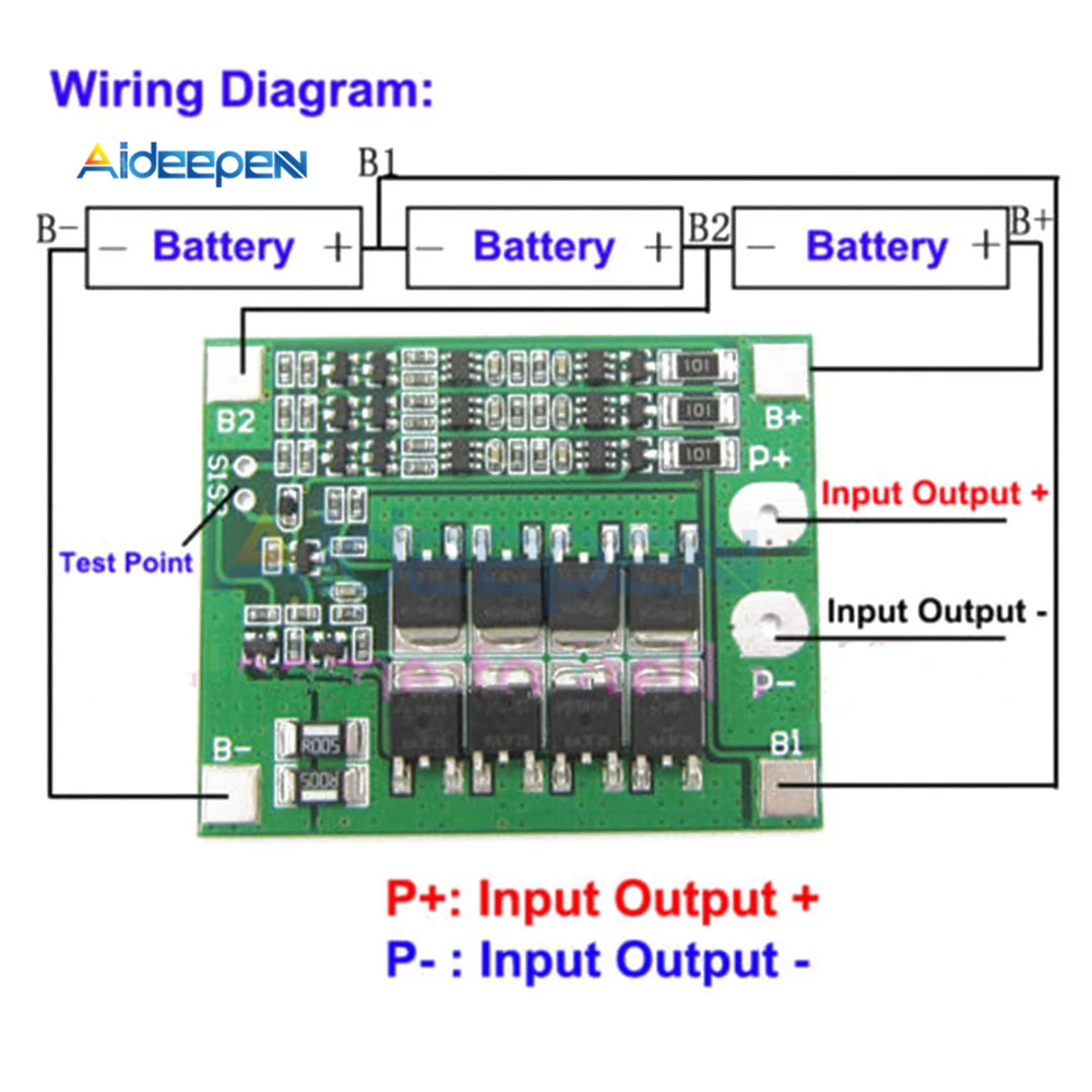 Защитная плата 3S Li-Ion 18650 BMS PCM с функцией балансировки 25 А для модуля аккумулятора