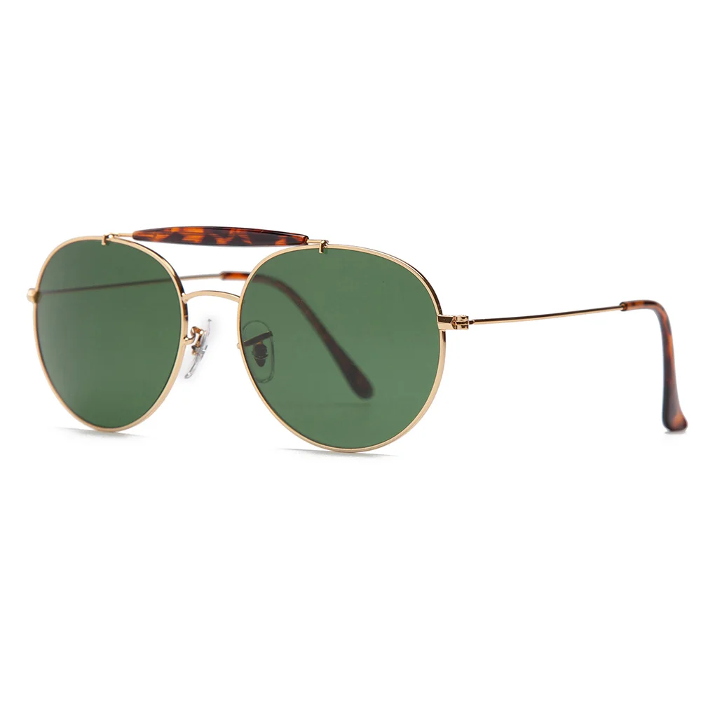 g15 Боло. Ray ban 3540 Круглые Солнцезащитные очки для мужчин и женщин 55 мм стеклянные линзы в оправе из нержавеющей стали для вождения, зеркальные солнцезащитные очки oculos de sol Gafas UV400 - Цвет линз: g15