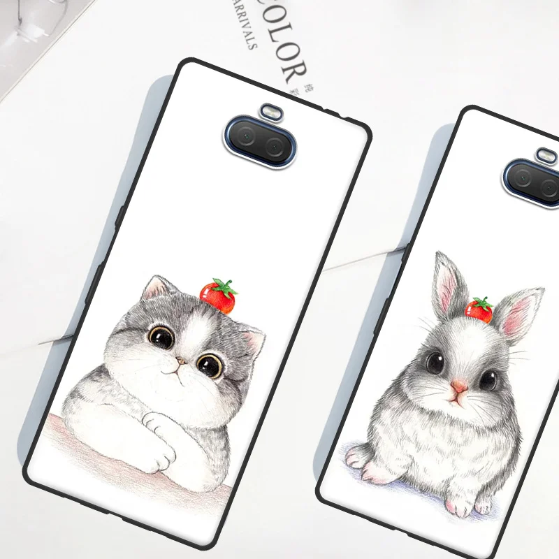 Чехол CAPAS для Sony Xperia 10 Plus милый мягкий силиконовый чехол из ТПУ в ретро-стиле