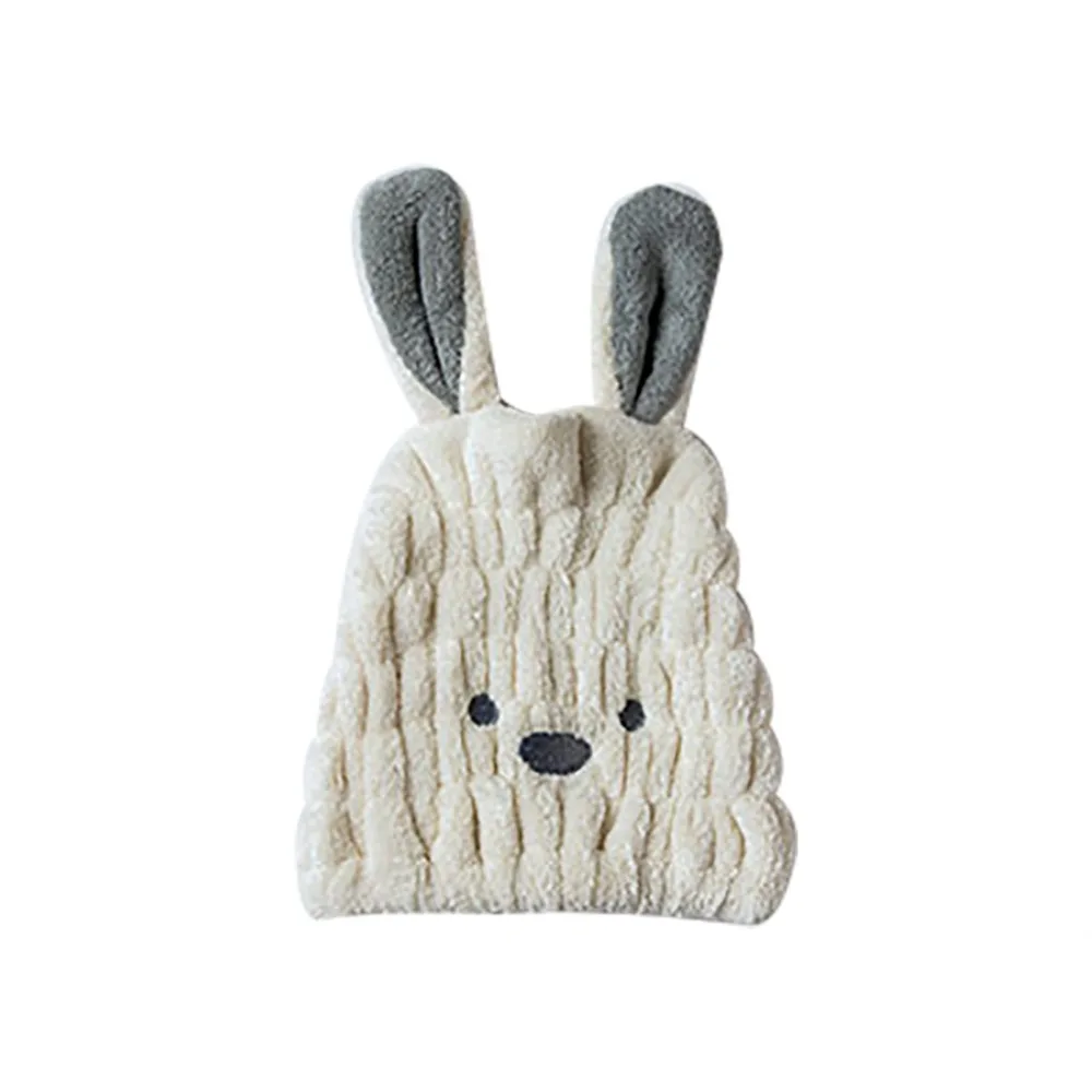Шапочка для душа с рисунком кролика Коралловая флисовая шапка быстрой сушки