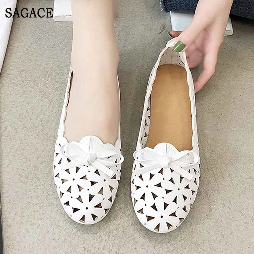 Женские однотонные туфли на плоской подошве в римском стиле Летние повседневные