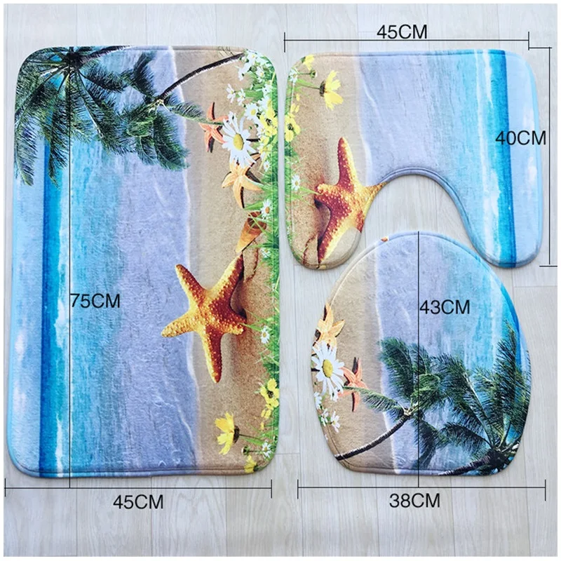 colorful bathroom rugs 3 pcsset closestool seat mat toilet seat mat anti slip wc mat 3d effect floor mats home toilet carpet free global shipping