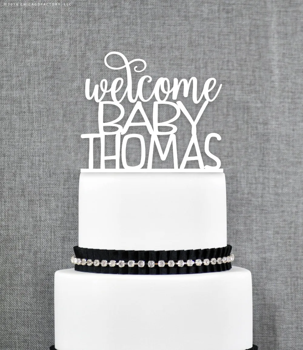 Пользовательские Добро пожаловать Топпер для детского торта добро имя ребенка