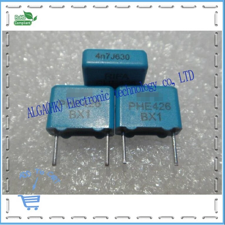 

Пленочный конденсатор PHE426 0,0047 мкФ nf 4,7 4700 pf / 630 v P = 7,5 мм