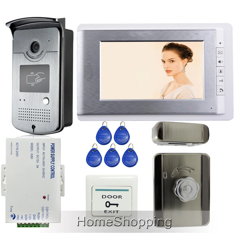 Бесплатная доставка 7 &quotВидеодомофоны телефон двери Системы + 1 Мониторы Ночное