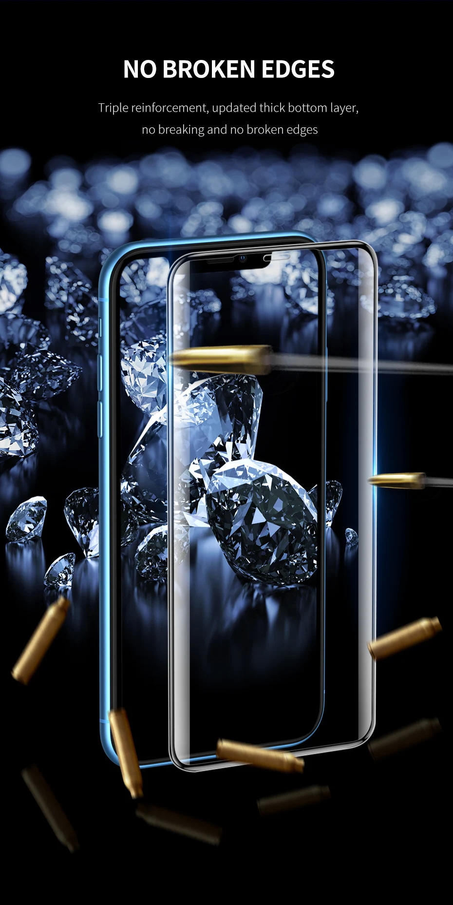SmartDevil анти-голубой свет алмаз закаленное Стекло для iPhone 7 Plus 8 8 Plus HD полный Экран протектор для iPhone X XR XS Макс фильм