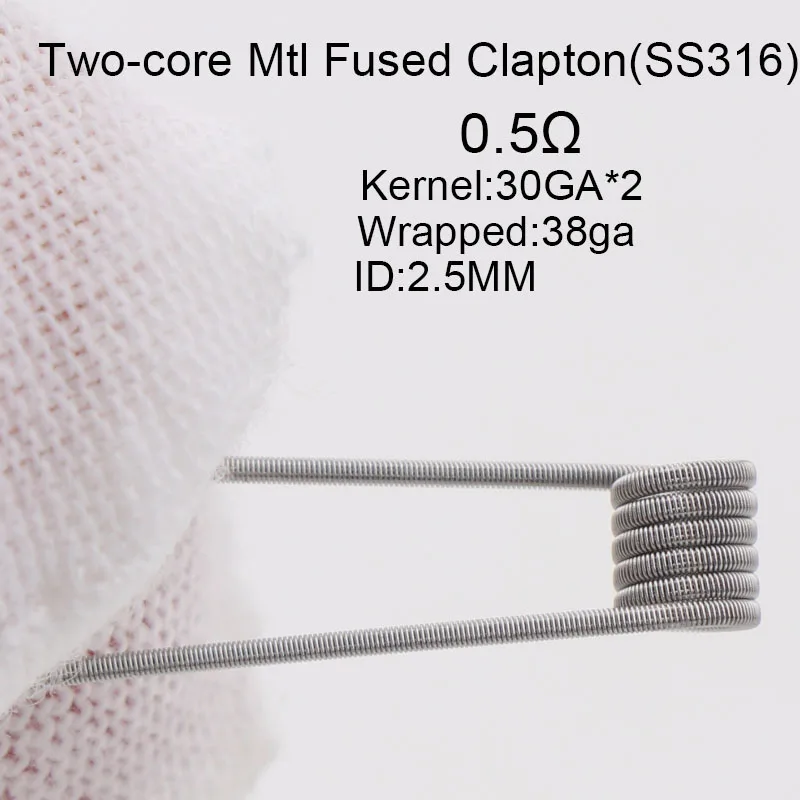 Mtl-2-30-38-316 50/100 шт XFKM тончайший MTL Fused Clapton с сопротивлением готовые катушки A1 SS316 Ni80 для MTL вейпер RDA RTA танк-Атомайзеры высокое сопротивление - Цвет: Mtl-2-30-38-316