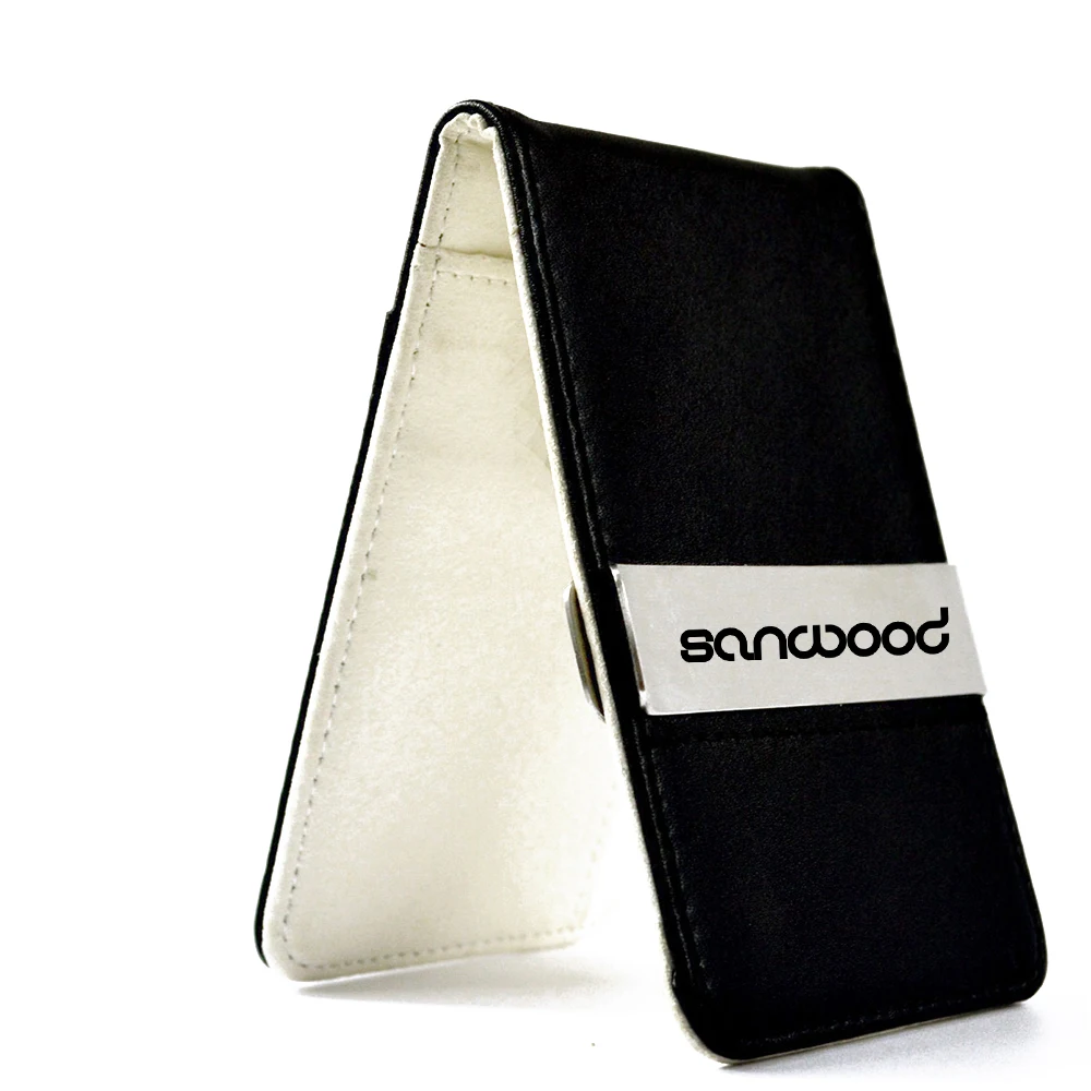 Кошелек двойного сложения мужской кожаный зажим для денег Тонкий кошелек