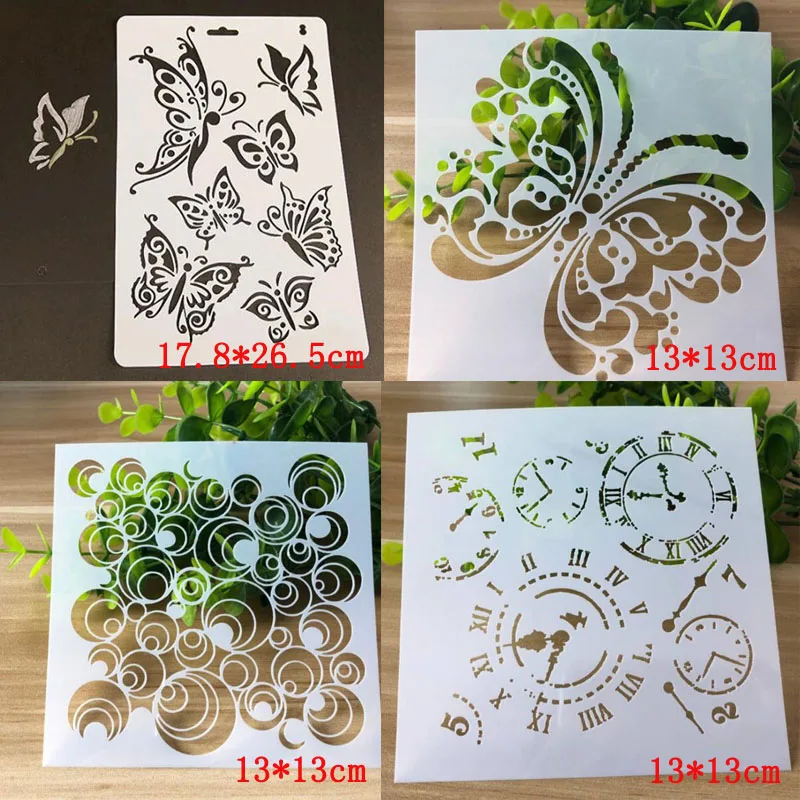 

4pcs Stencil Butterfly Painting Template DIY Scrapbooking Accessories Stencils For Decor Cake Stencil Reusable