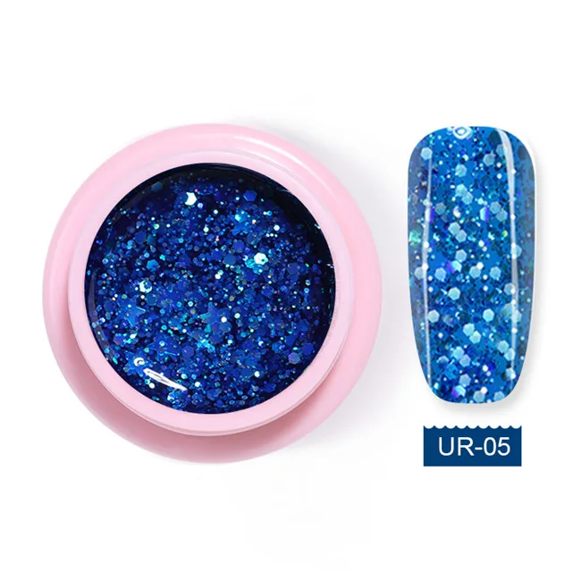 UR05 UR SUGAR 5 мл голографическая Звезда Луна блестки Гель-лак блеск полу Перманентный Soak Off UV гель маникюр Дизайн ногтей лак - Цвет: UR05