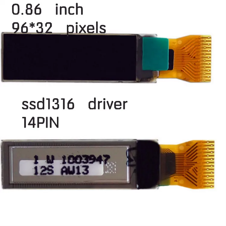 Драйвер ssd1316 1 шт. 0 86 дюйма белый 96x32 96*32 OLED экран порт IIC I2C 14 контактный