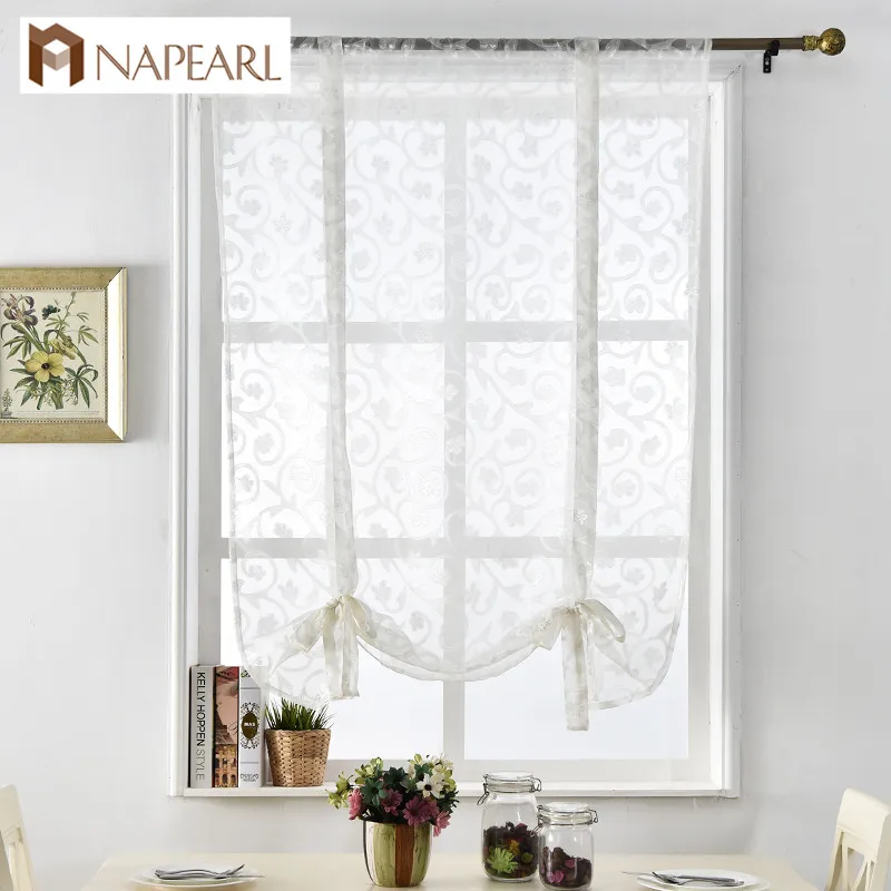 NAPEARL кухонные шторы Короткие римские Бабочка прозрачная Тюлевая ткань панель