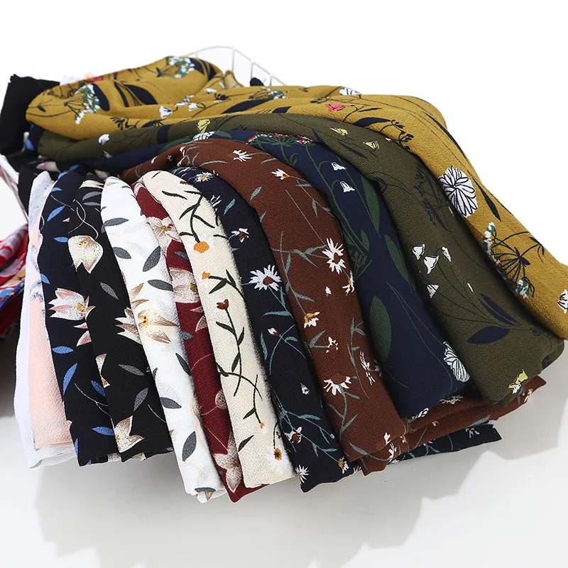 2019 Новый женский шифоновый цветочный принт мусульманский головной платок шали и