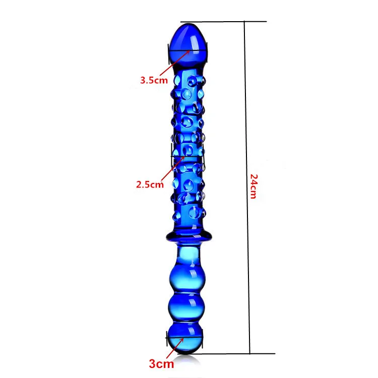Длинный Хрустальный фаллоимитатор стеклянный двойной пенис анальные игрушки Pyrex
