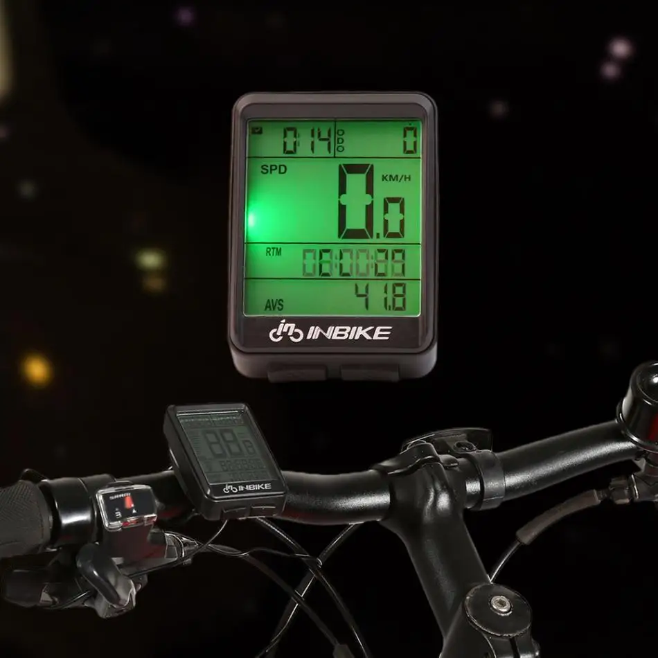 INBIKE велосипедный компьютер проводной/беспроводной Велосипедный Спидометр подсветка Горная дорога велосипед одометр светодиодный дисплей велосипед Секундомер