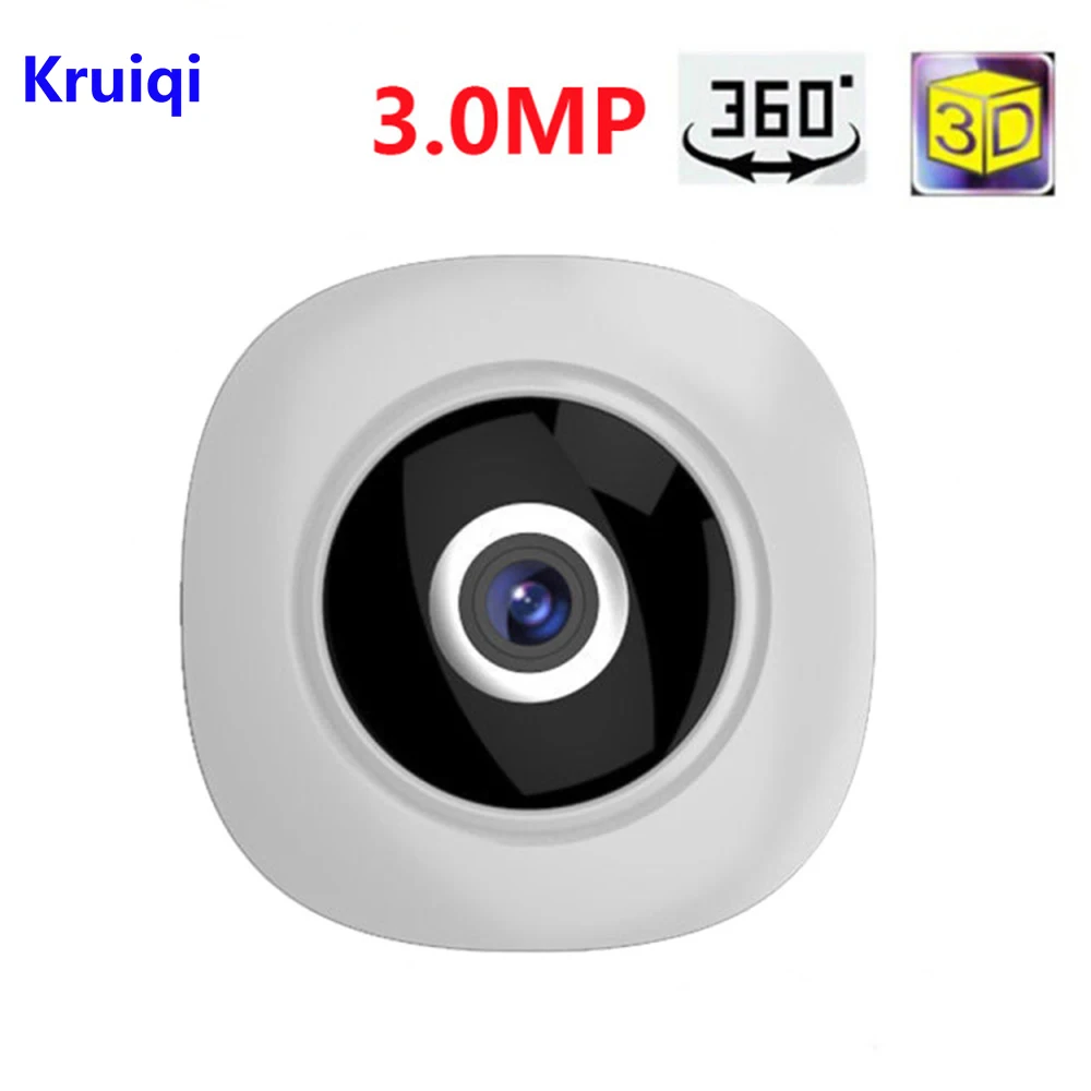 Kruiqi 360 градусов Wi-Fi ip-камера рыбий глаз HD 3.0MP умная панорамная IPC P2P Беспроводная ip-камера рыбий глаз 3MP безопасность Wifi камера