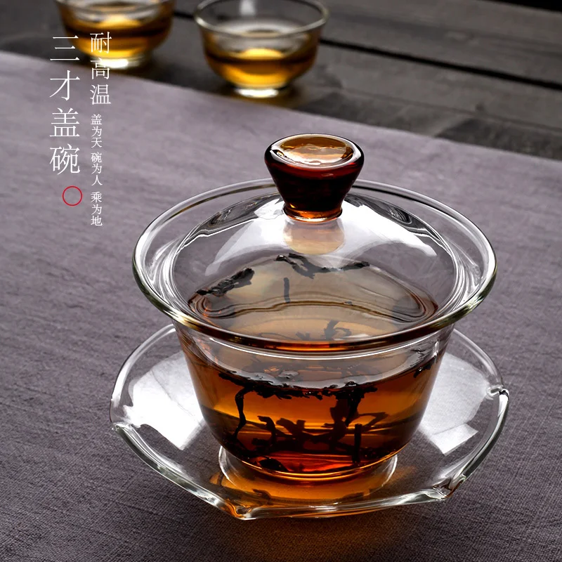Стеклянная Чаша для чая Kungfu tureen чашка из высокоборосиликатного материала
