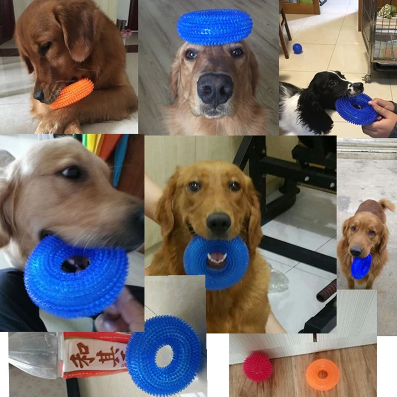 

Multicolor Non-toxic Chew Pet Toys Thorn Circle Ring for Large Dogs Training Funny Chew Small Dog Toys Durable Training Funny