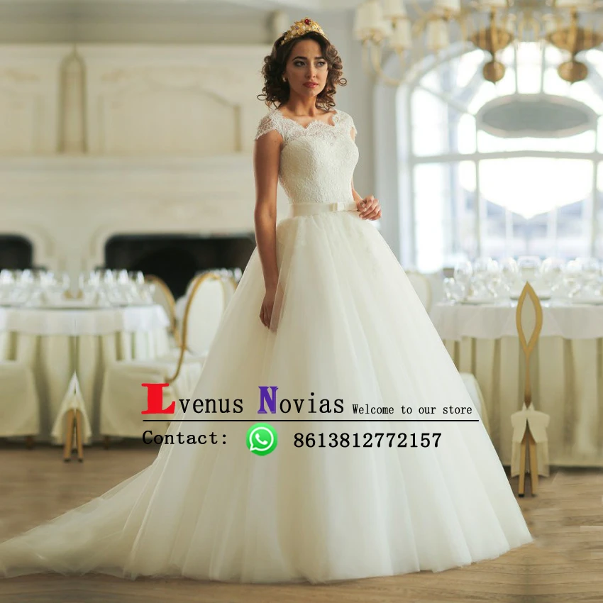 Vestidos De Novia Высокое Качество Кот Кружева Принцесса Бальное платье свадебные