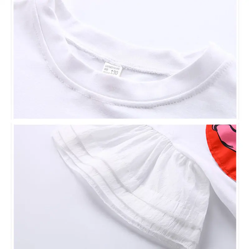 Alternative Fashion Style Dress 2020 Summer Girls Cartoon Beauty Patch Dresses Clothes Novelty Kids Flare Sleeve Tshirt | Детская одежда