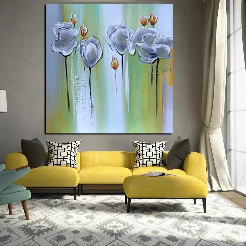 HD печати абстрактный белого и красного цвета с изображением цветков мака картина