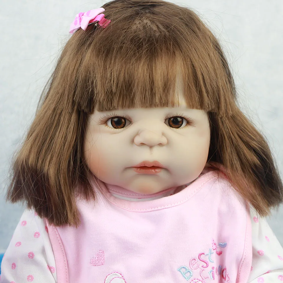 Длинные Синтетические волосы Reborn Baby куклы для девочки игрушка 23 &quotполный корпус